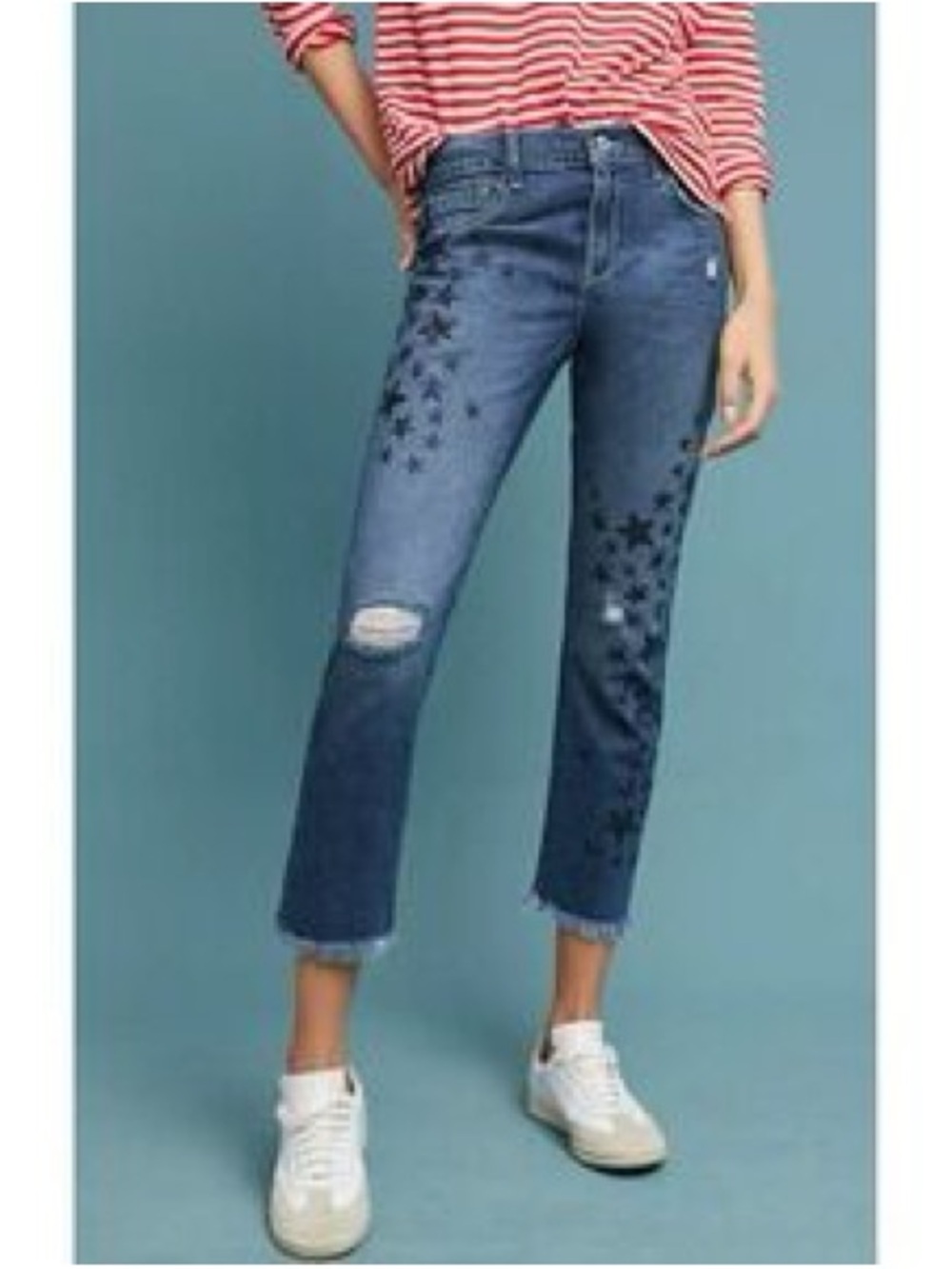 Pilcro and the Letterpress Slim Boyfriend Star Jeans size 28